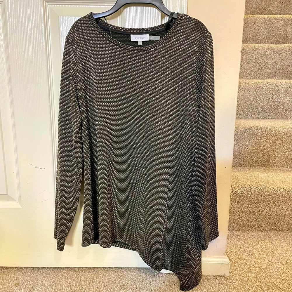 CALVIN KLEIN ASYMMETRICAL METALLIC TOP